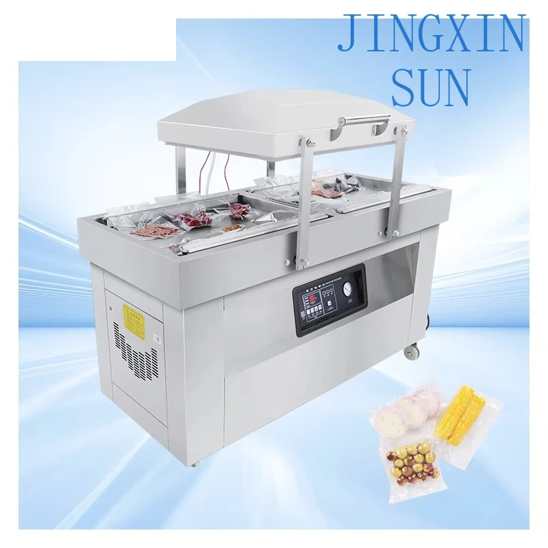 DZ-600 Automatic Sausage Meat Apple Fresh Food Vacuum Bag Manufacturer Packaging Double Chamber Groove Price