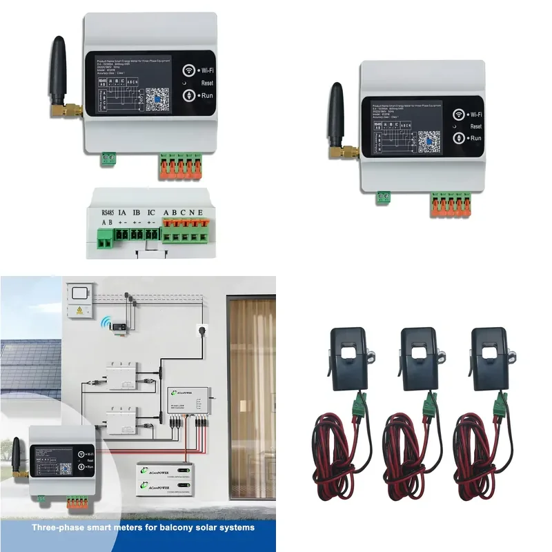 ACrevPOWER Smart Meter 3-Phase Zero Export Device Prevents Excess Electricity From Returning To Grid For Balcony MPPT