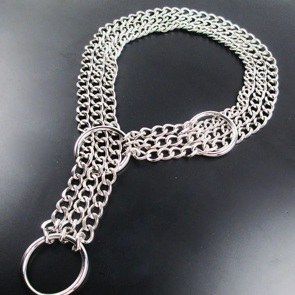 Collar de Acero Inoxidable para Perros Medianos y Grandes, Cadena Decorativa para el Cuello, Diseño Cómodo, Color Natural Intenso, Ideal para Fiestas y Fotos