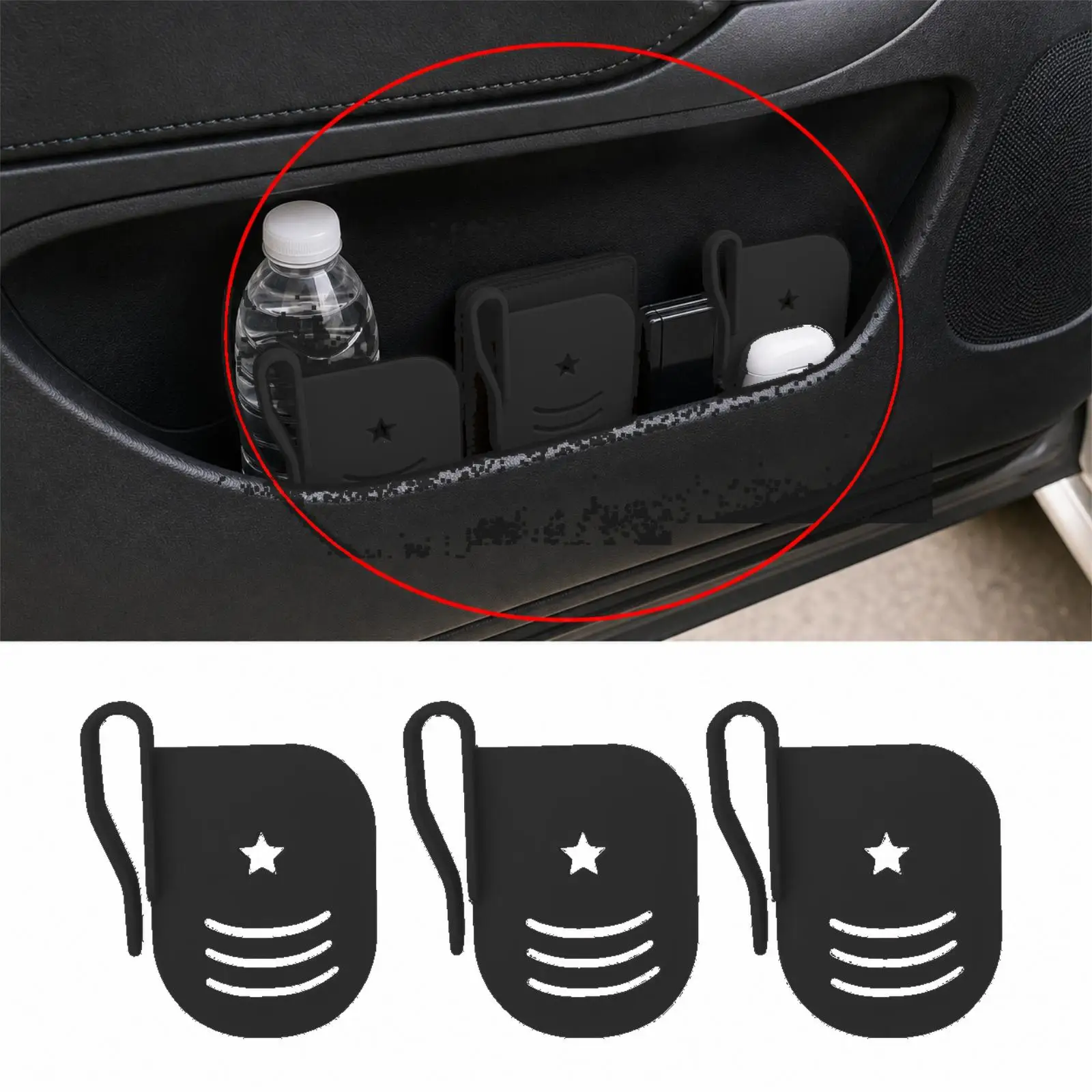 Car Side Door Organizer Partition Adjustable PP Clip on Divider Baffles Anti Shift Storage Protector for Car Interior Travel Use