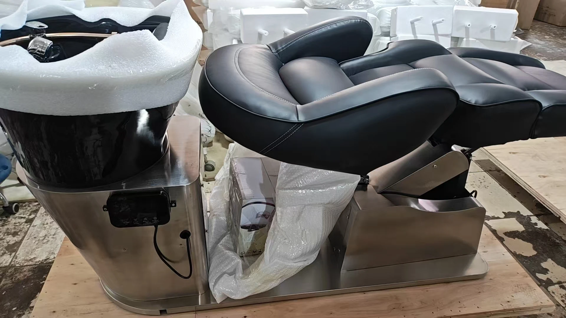 Electric ceramic shampoo bed Lifting half lying down Adjustable multi-functional head treatment bed Barber shop