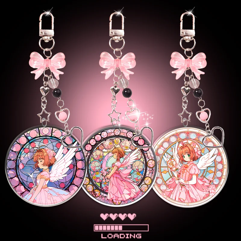 

14cm CardCaptor Sakura Student Backpack Pendant Kid Gift Acrylic Keychain KINOMOTO SAKURA Party Decoration Surrounding Ornament