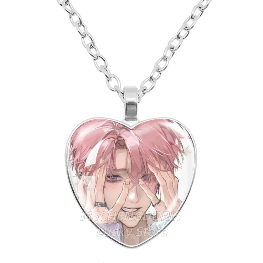 Which Face Does Tamon Have Now? Tamon's B-Side Cartoon Glass Cabochon Heart-Shape Pendant Necklace Charm Jewelry Fans Gift