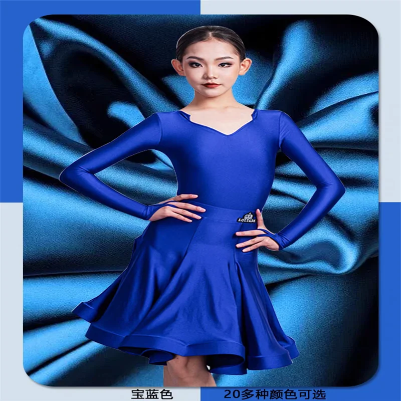 9 Colors Girls National Standard Ballroom Dance Competition Dress Latin Dance Professional Dress Stage Practice Wear