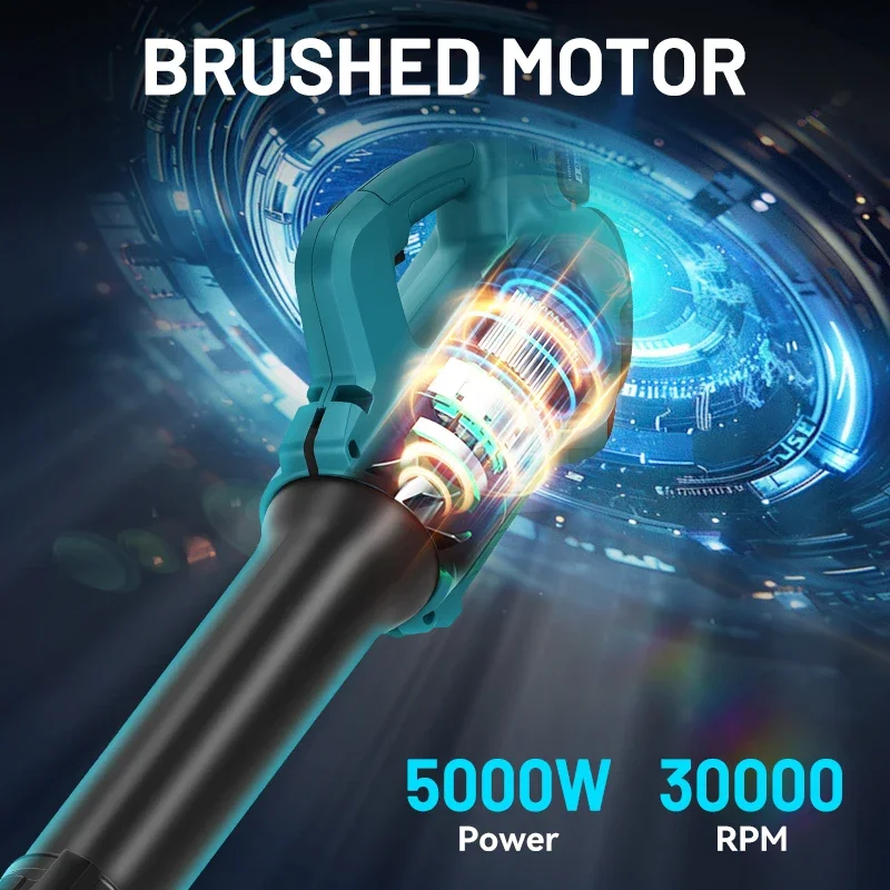 5000W Brushless Electric Air Blower Cordless Leaf Snow Dust Blowing Powerful Tool For Makita 18V Battery Pin for Lawn Care