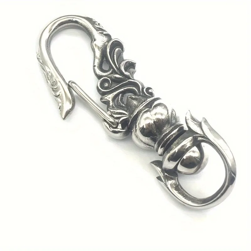 1PC Stainless Steel Punk Carabiner Keychain Mens DIY Lobster Clasp Making Clips Key Hook
