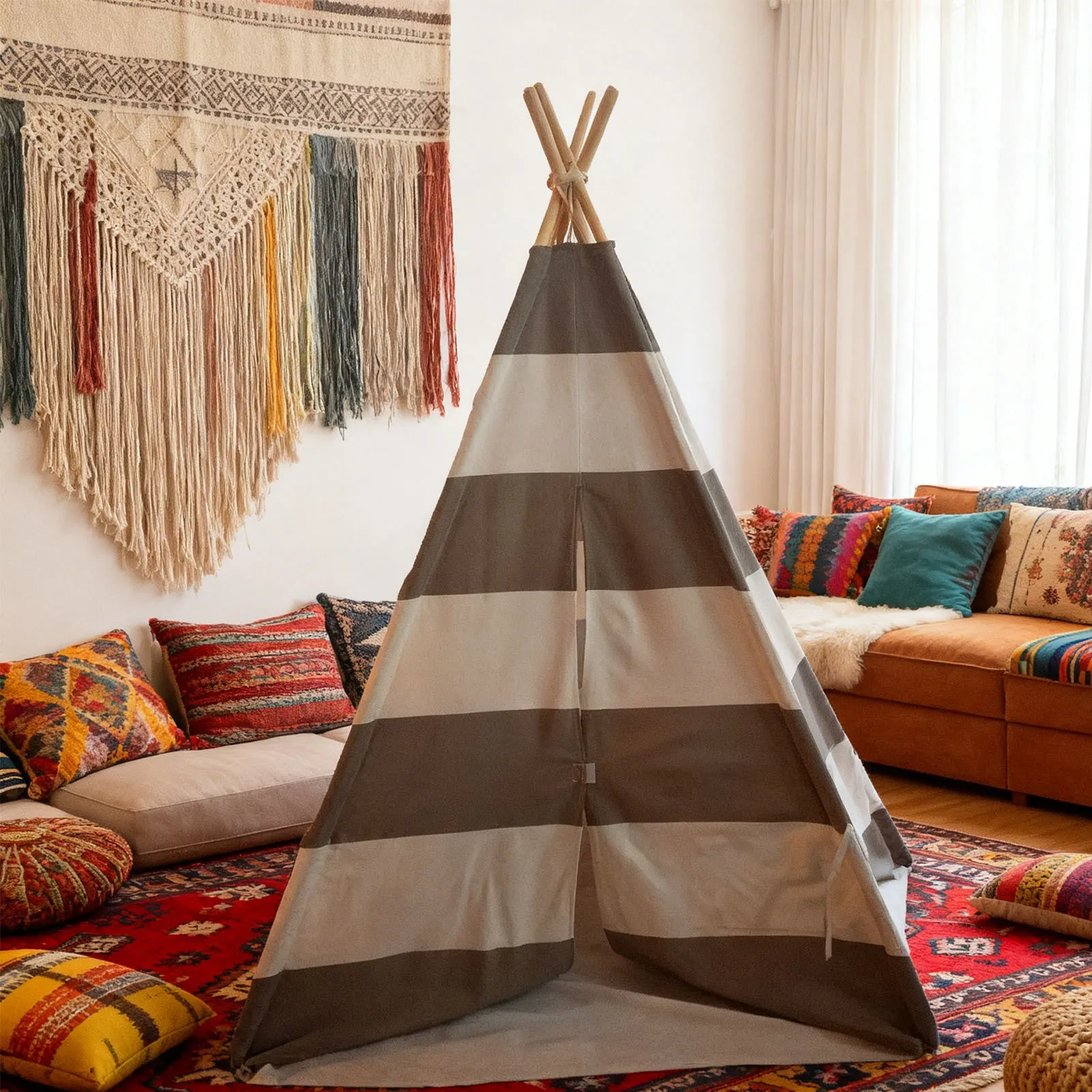 เต็นท์ทีปีสำหรับเด็ก เต็นท์ทีปีเด็ก เต็นท์เล่นเกมสำหรับเด็ก บ้านเล่นพกพาสำหรับเด็ก ใช้กลางแจ้ง ขนาด 120*120*145 ซม.