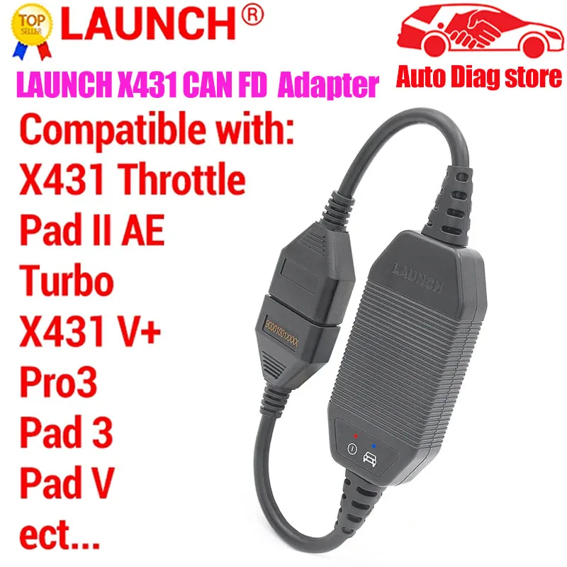 2023 LAUNCH X431 CAN FD Adapter Code Reader Original CANFD Cable Car Diagnostic Scanner for X431 V+/ Pro3/ Pad 3/ Pad V