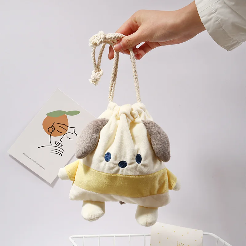 Kawaii Sanrio fasciato tasca accessori Pochacco carino Anime Mini articoli vari smistamento sacchetto di immagazzinaggio sacchetto cosmetico regalo