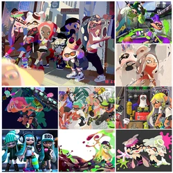 Classic Shooting Game Splatoon Poster Video Game Squid Octopus Prints Canvas Painting Wall Art Pictures Home Room Modern Decor
