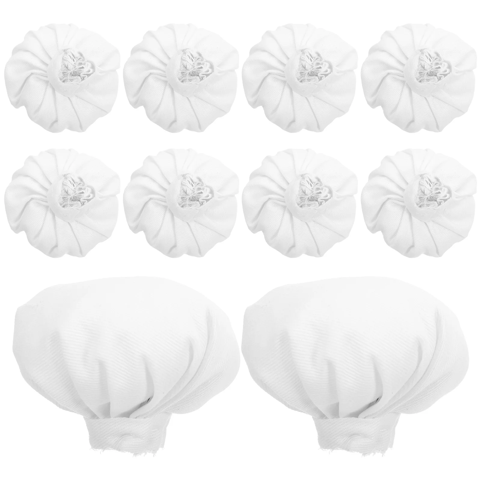 

10Pcs Hats White Soft Fabric Tiny Craft Hats for DIY Baby Accessories Dollhouse Wine Bottle Decorations