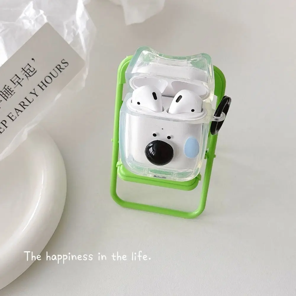 Чехол для наушников с 3D щенком, прозрачный защитный чехол для наушников с мультяшной собакой и крючком, корпус из ТПУ для AirPods 1/2/3/4/Pro/Pro 2