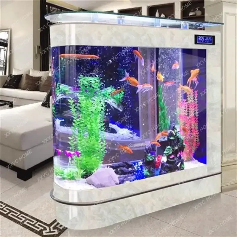 

Bullet Fish Tank Living Room Home Medium Ecological Floor Screen Fish Tank