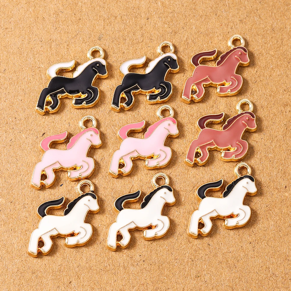 

10pcs Lovely Enamel Horse Charms Pendants for Jewelry Making Necklace Earrings Bracelet DIY Handmade Accessories