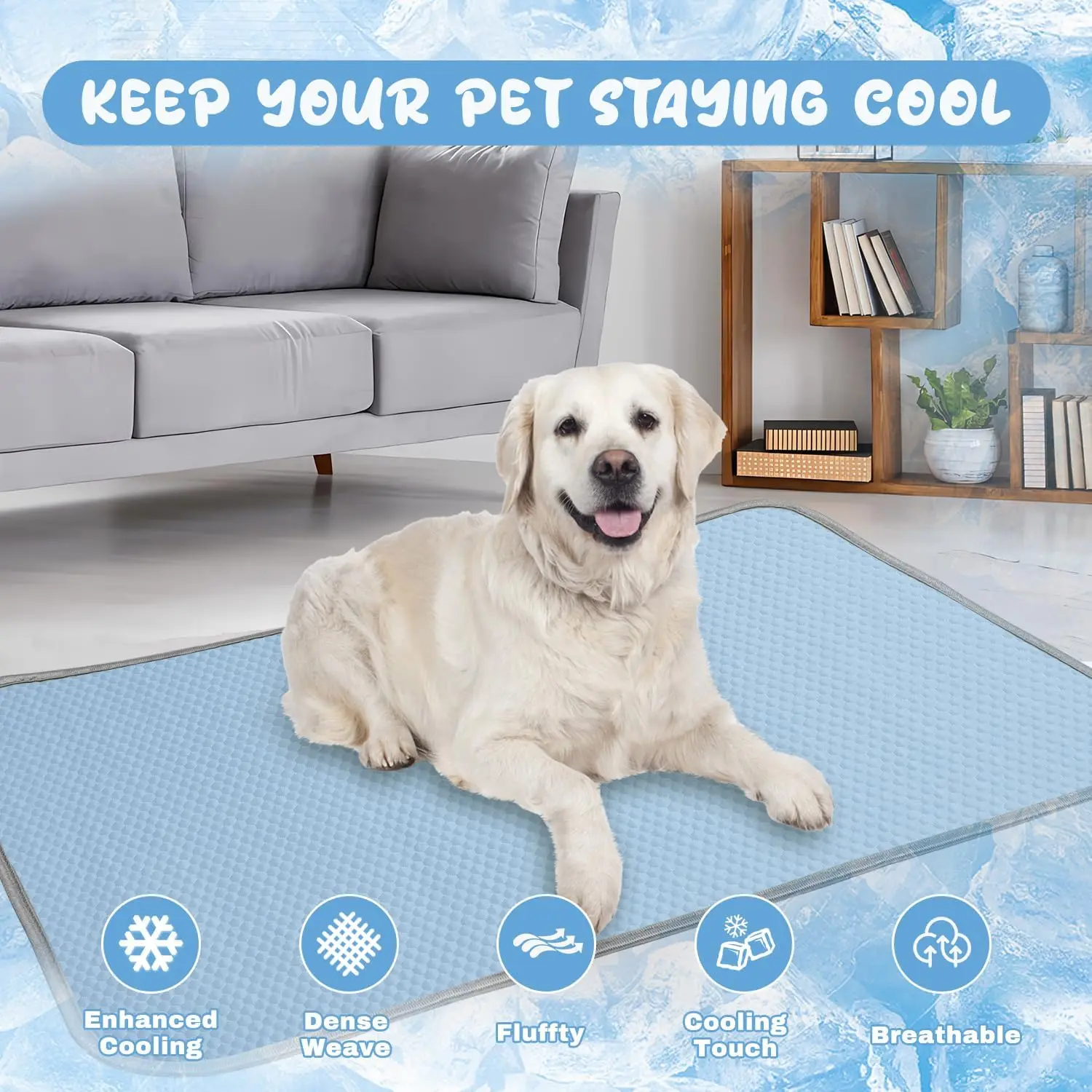 Summer Dog Cooling Mat Washable Ice Silk Self Cool Pad For Small Medium Large Dogs Cats Pet Sleeping Pad For Crate Bed Indoor Outdoor Floor Car Seats - view 2
