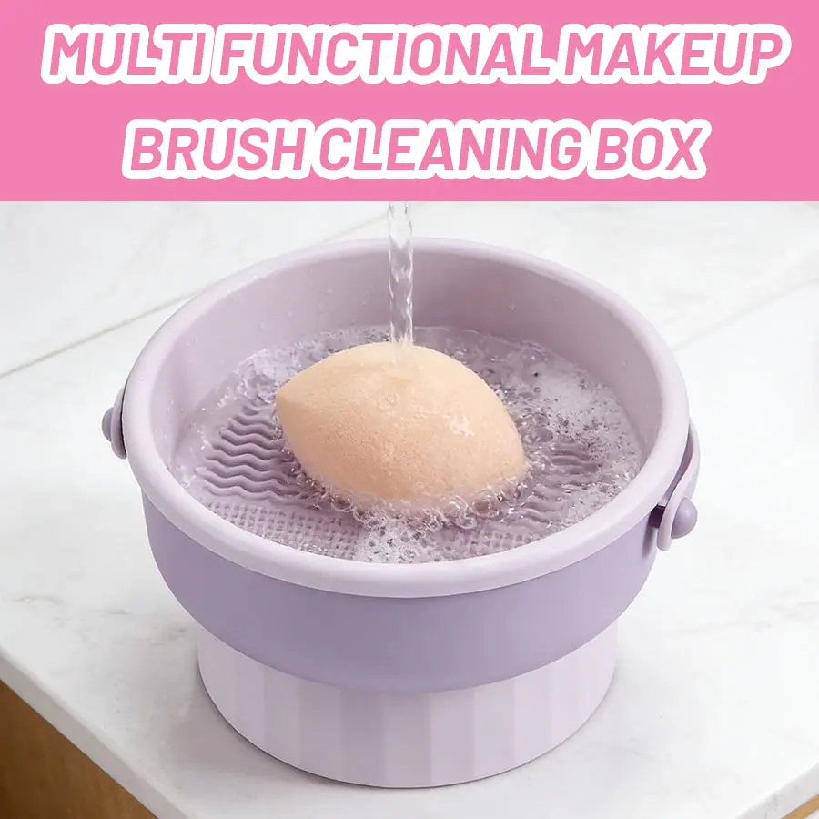 Tapis de nettoyage de brosse de maquillage en Silicone 3 en 1, support de séchage, outil d'organisation de nettoyage de brosse cosmétique avec Base à ventouse