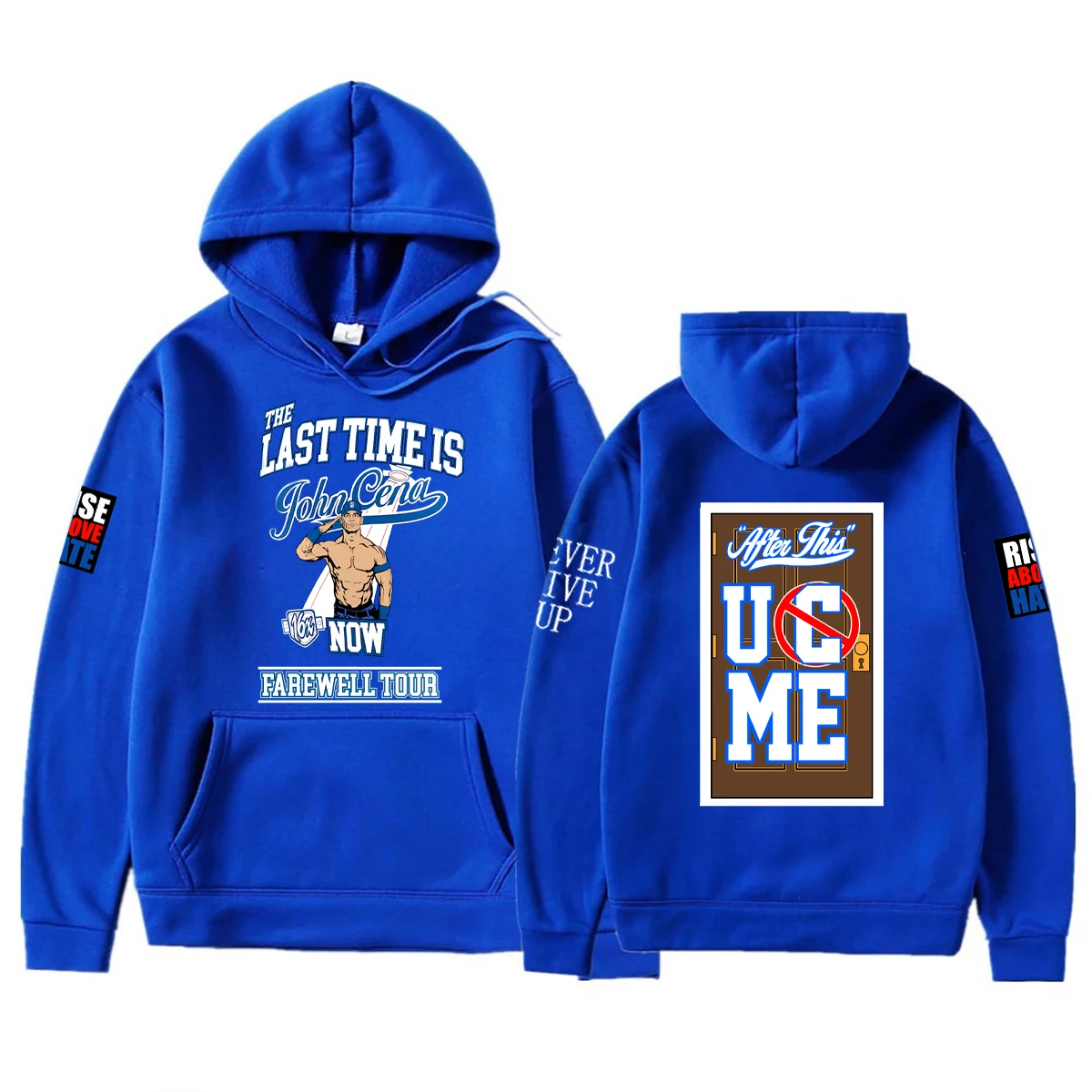 Men's John Cena Farewell Tour Men's and Women's 2025 New Blue Fashion Wrestling Competition Hooded Sweatshirt