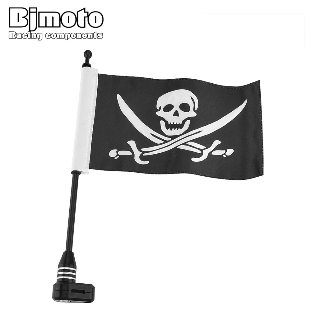 

For Harley Touring Motorcycle Motorbike Rear Mount Flag Pole USA Skull Flag For Honda Goldwing GL1800 GL1500 GL1200 2001-2011