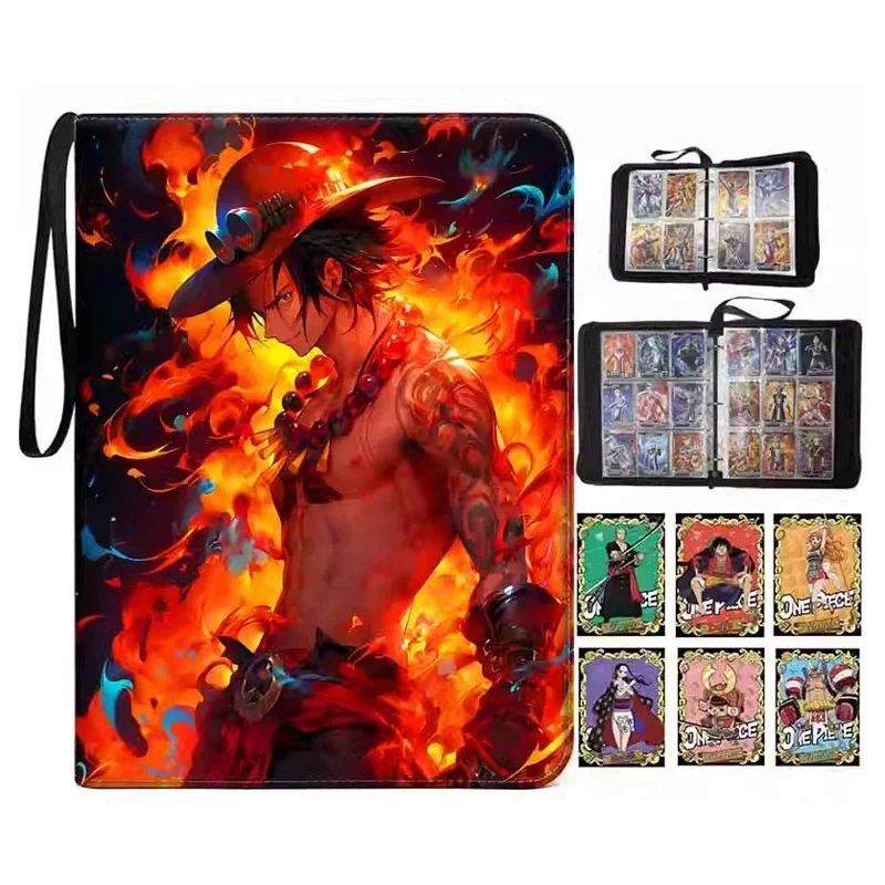 900Pcs 9 Pocket Anime One Piece Luffy Zoro Cards Book zipper PU leather Cards Binder Display Game Collection Card Kids Toy Gift