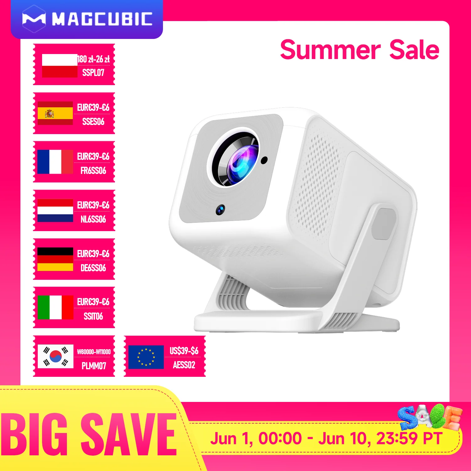 Magcubic HY310X projecteur Portable 4K 420ANSI WiFi 6 mise au point automatique Android 11 projecteur Support Full HD 1080P cinéma extérieur à domicile