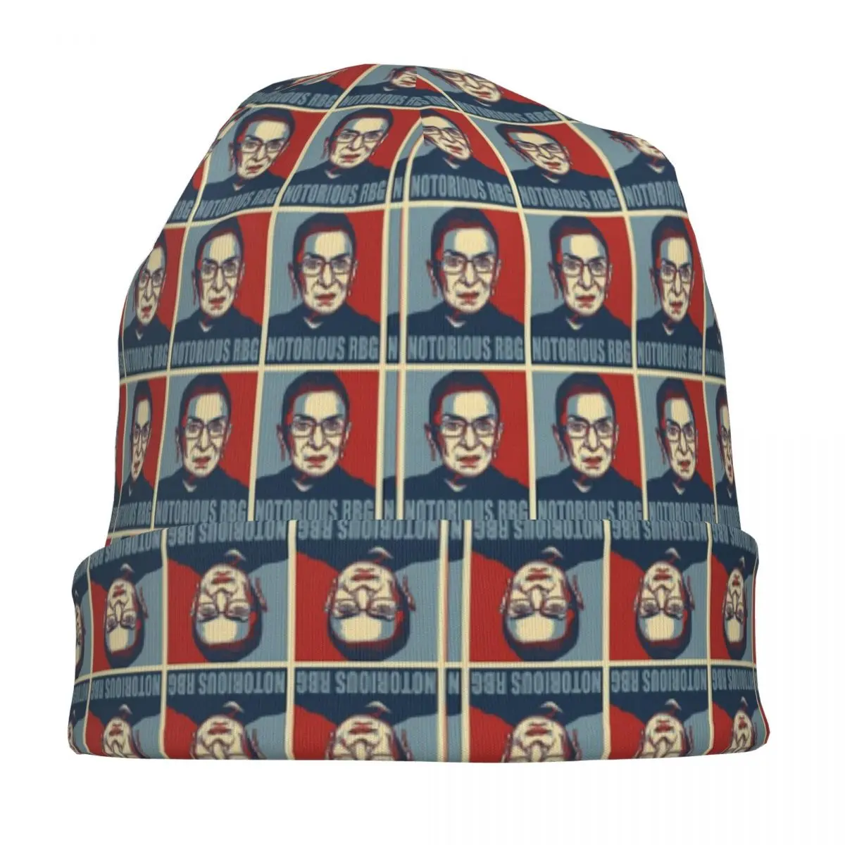 سيئة السمعة RBG روث بدر جينسبيرغ Skullies قبعة حريمي دافئة الخريف الشتاء في الهواء الطلق قبعة محبوك بونيه قبعات للجنسين الكبار