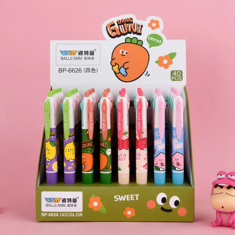40-ピース-ロットかわいいフルーツ-4-色ボールペンかわいいプレスボールペン学校オフィス筆記用品文具ギフト