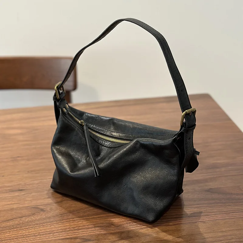 

2026 New Women Head Cowhide Leather Luxury Brand Purses And Handbags Retro