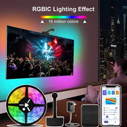 Wciągająca taśma światło tła TV listwy LED komputer HDTV ekran monitora do synchronizacji kolorów inteligentnych lamp kontrola aplikacji