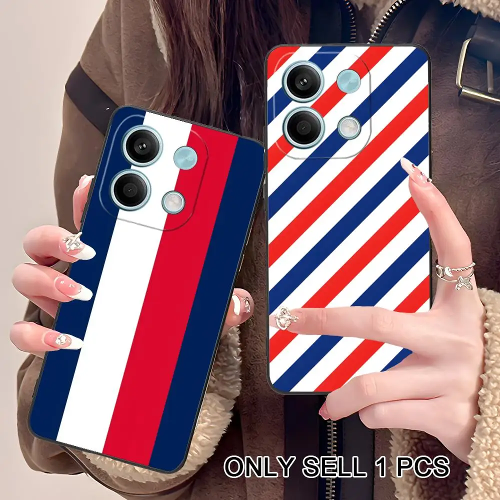 

Red Blue Stripe Phone Case for POCO F8 F7 F6 F5 F4 F3 F2 Pro GT C75 C71 C65 C61 C40 Pro Ultra Soft TPU Shockproof Cover