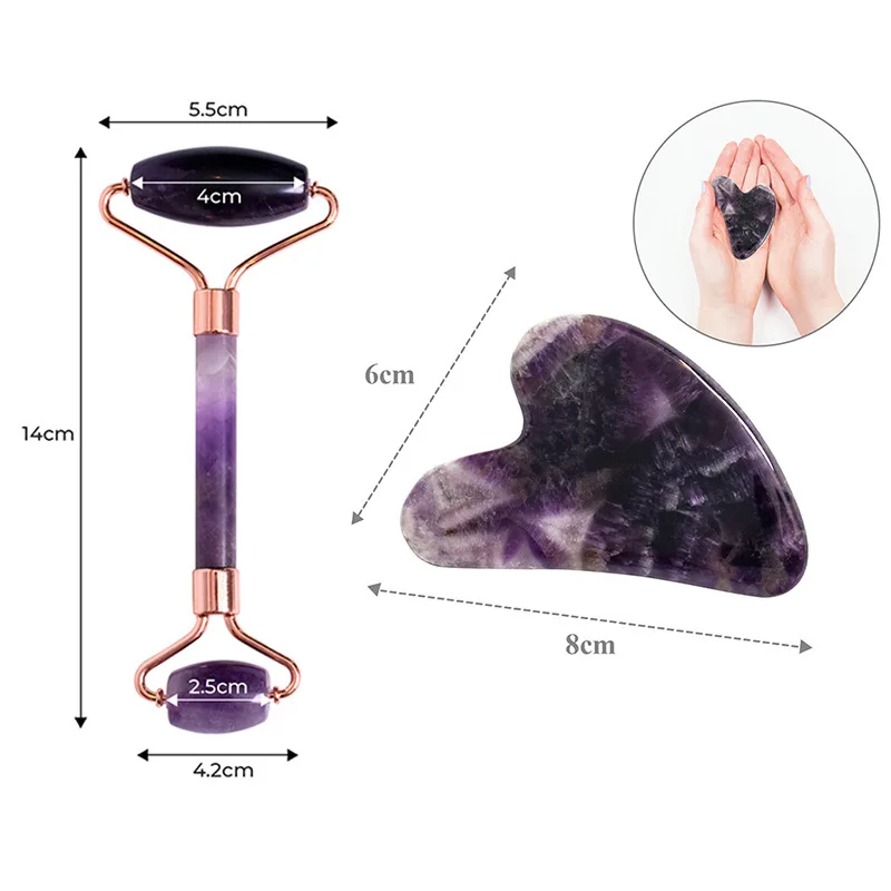 Jade Roller und Gua Sha Set grüne Jade Roller Jade Roller Gua Sha Gesichts Körper massage gerät Roller Jade Stein Massage Set