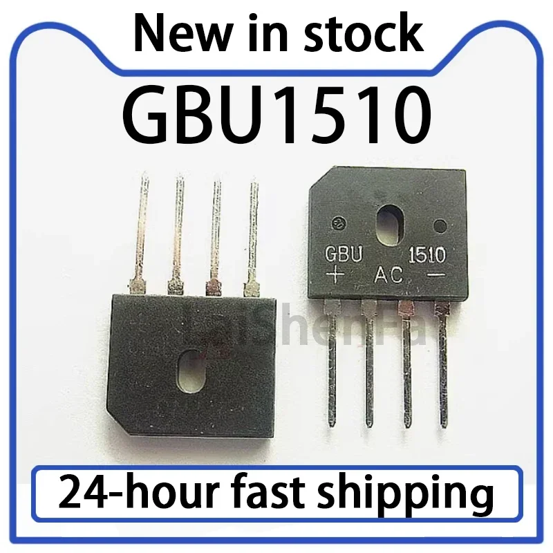 10PCS GBU1510 Flat Bridge Rectifier Bridge Electromagnetic Furnace Bridge Stack Stock