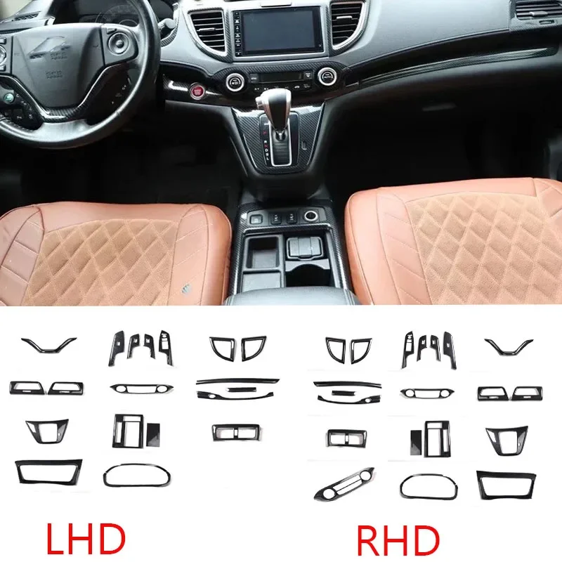 LHD RHD For Honda CRV CR-V 2012 2013 2014 2015 2016 Abs Carbon Fiber Car Armrest Gear Shift Door Window Glass Lift Switch Panel