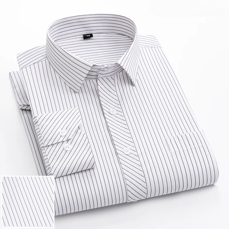 Nieuw in overhemd elegante katoenen shirts met lange mouwen voor mannen slim fit Casual effen overhemd geruite designer tops zachte houndstooth kleding