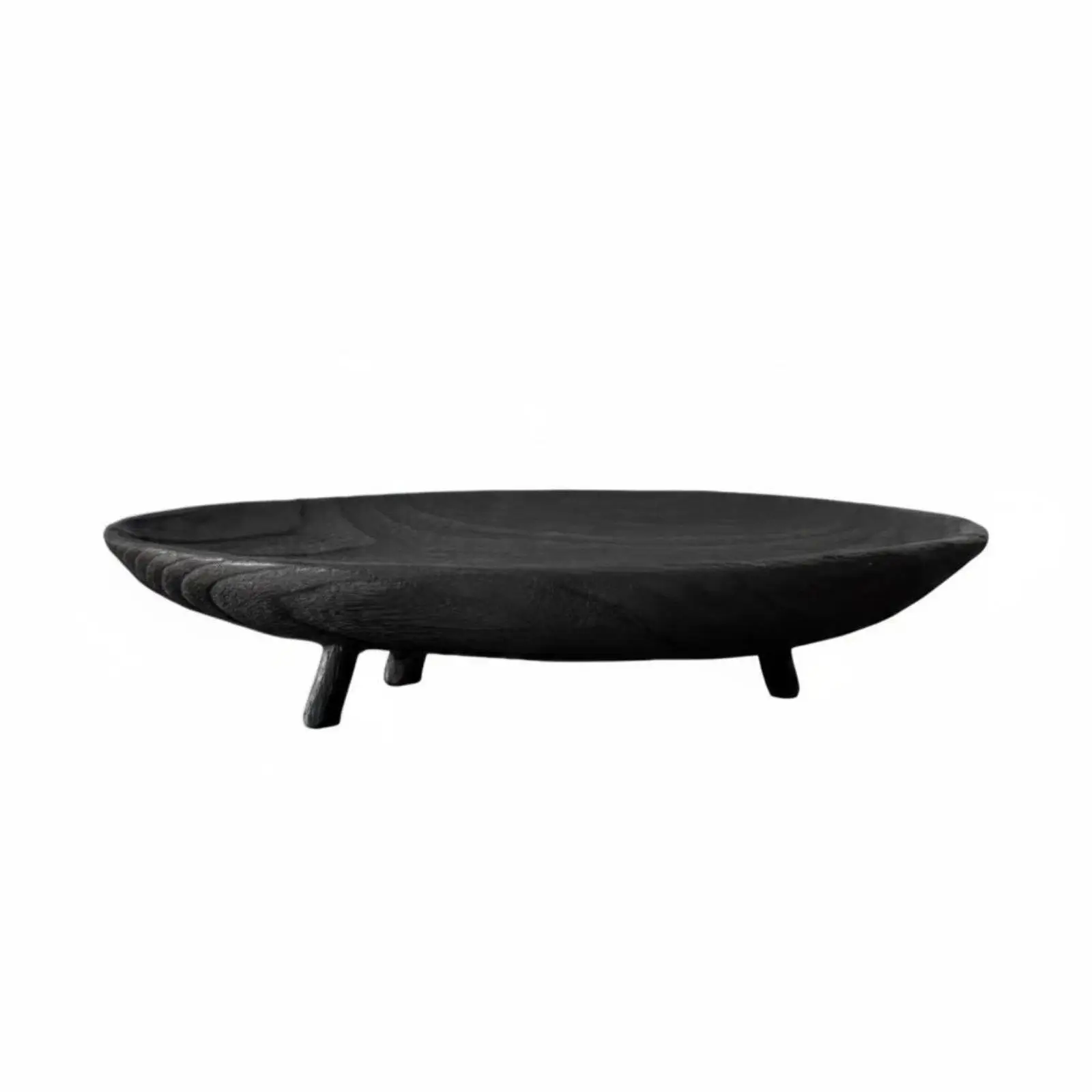 Oval Wood Tray Shallow Wood Fruit Tray Raised Legs Tableware