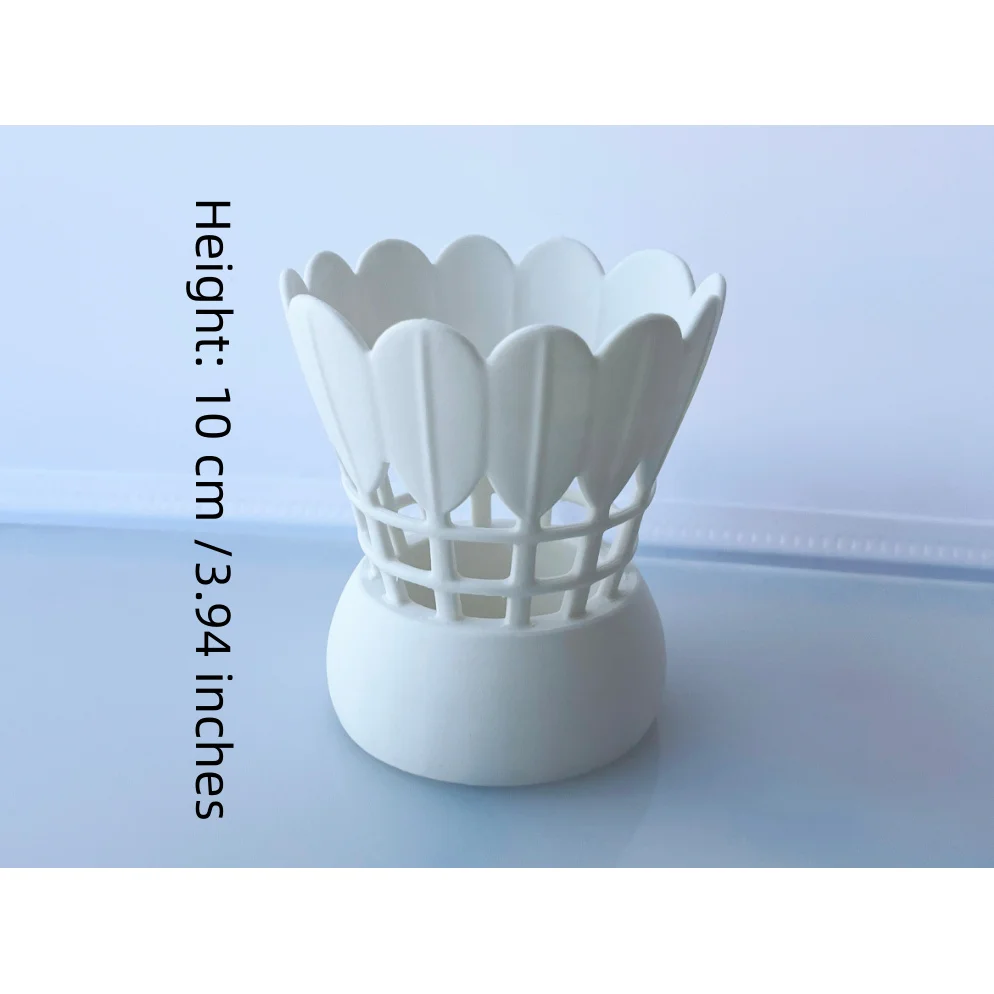1-Piece Badminton-Shaped Pen Holder 3D Printed Badminton Pen Holder Desktop Storage Organizer Office Desk Decoration Personalized Stationery Storage