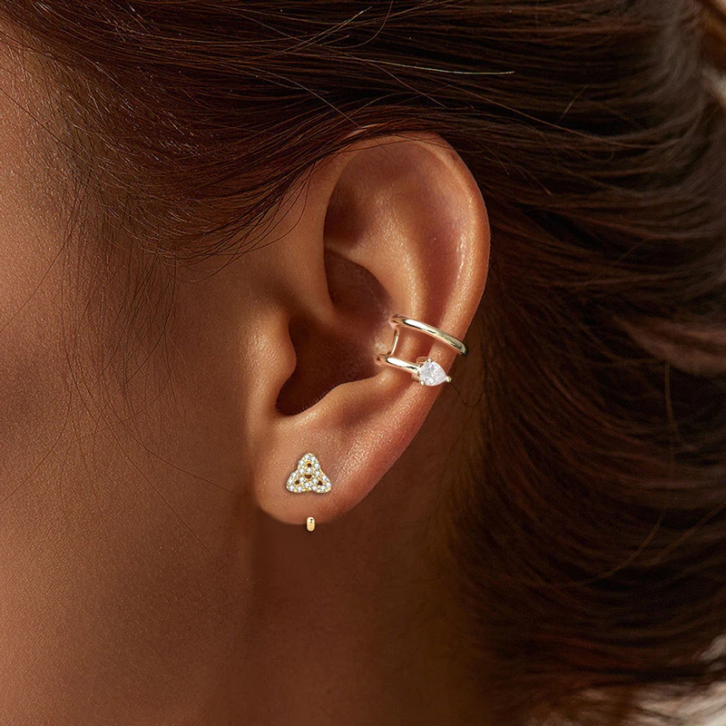 

KUGG 100% Moissanite Half Hoop Earrings With GTA 925 Sterling Silver Knot Moissanite Earrings Women's Fine Jewelry Free Shipping