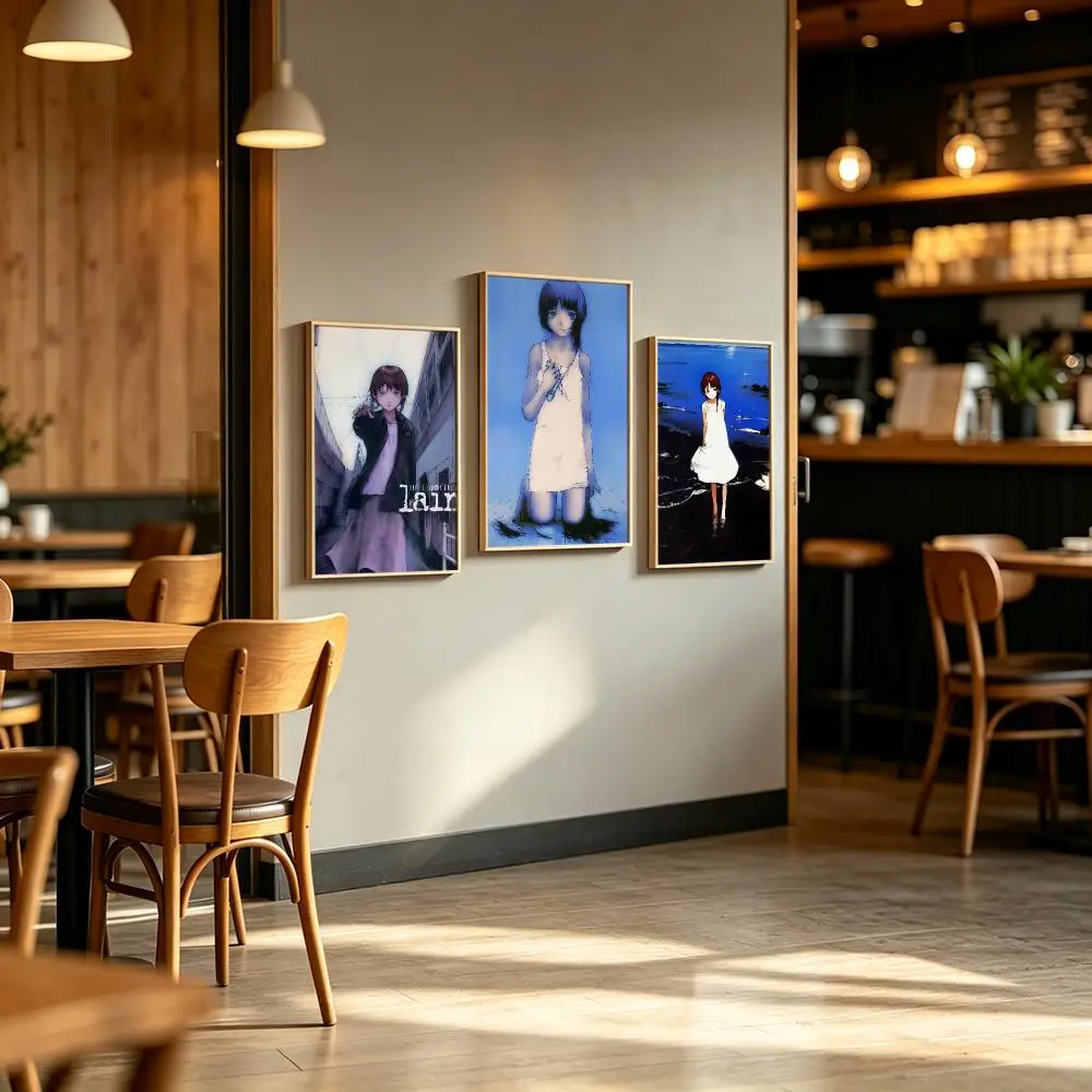 anime Serial Experiments Lain Poster Poster Waterproof HD Unframed Self‑Stick Decor Wall Art for Home Room Decoration Gift