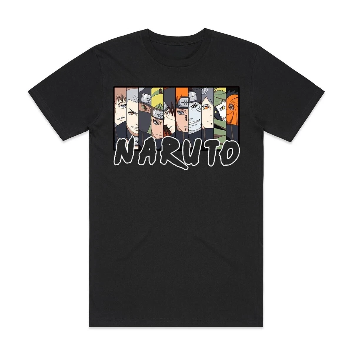 

Naruto Akatsuki Men's T Shirt Large Black Short Sleeve Summer Cotton Women Top Tee Streetwear Casual Hip Hop Breathable Youth