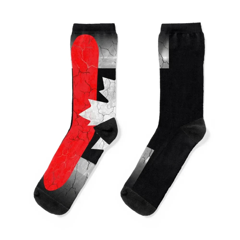 

SNOWBOARDING CANADA FLAG Socks winter gifts cartoon Run cool Ladies Socks Men's