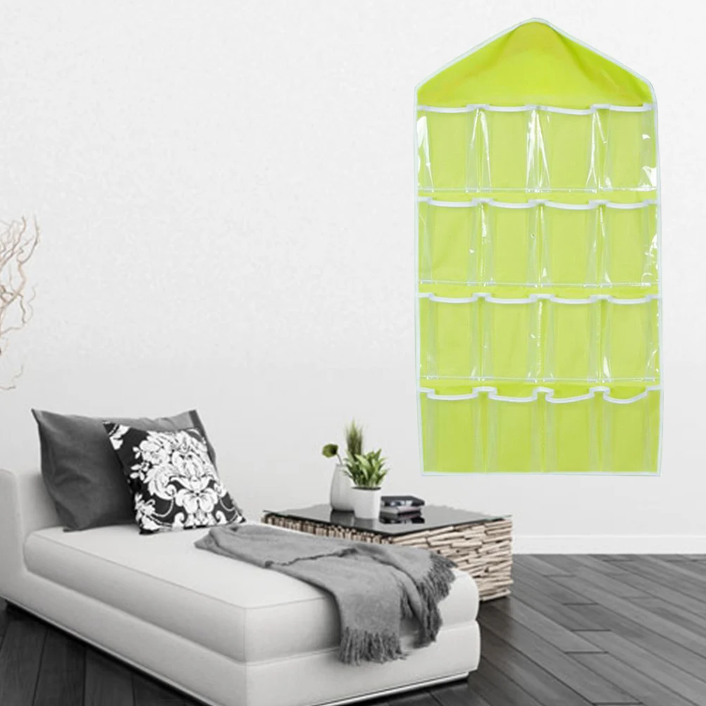 16-شبكة شفافة الوردي خزانة معلقة حقيبة التخزين الملابس الداخلية الجوارب سراويل المنظم لتعليق باب غرفة النوم #1