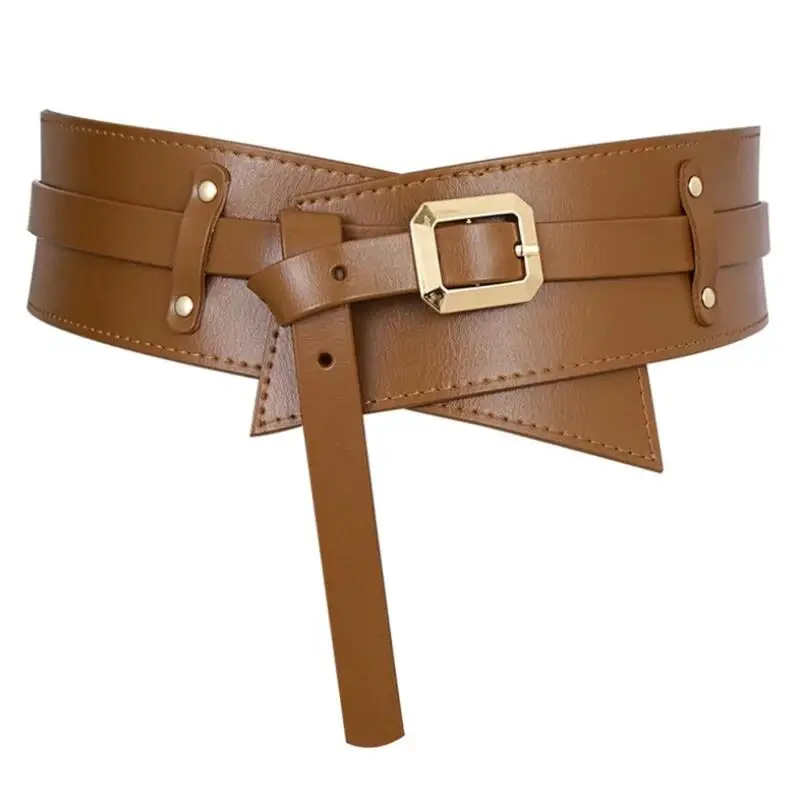 Ceinture large en cuir véritable pour femme, manteau assressentiavec jupe, ceinture de rétrécissement de la taille, joint de taille, environnement