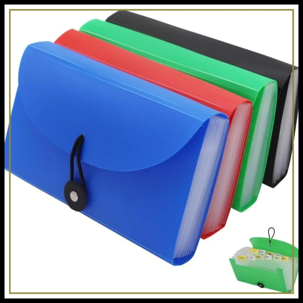 

4 Pack Expanding File Folders, 7.1" x 4.2" Accordion Organizer with 13 Pockets, Water Resistant for Receipts, Cards, Documents
