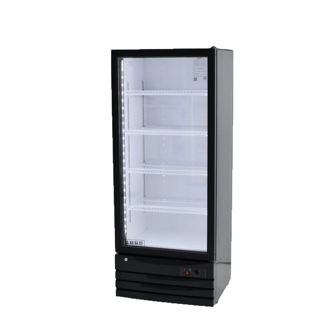 Small Single-Door Commercial  Refrigeration Equipment Transparent Refrigerated Freezer Glass Showcase for Beer Beverages