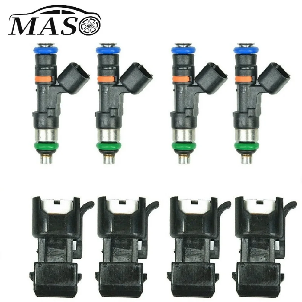 4Pcs Fuel Injectors with 4 Accssoriet EV14 52lb 550cc For 2.7TT Turbo Audi A4 TT VW Golf Jetta BOSCH 0280158117