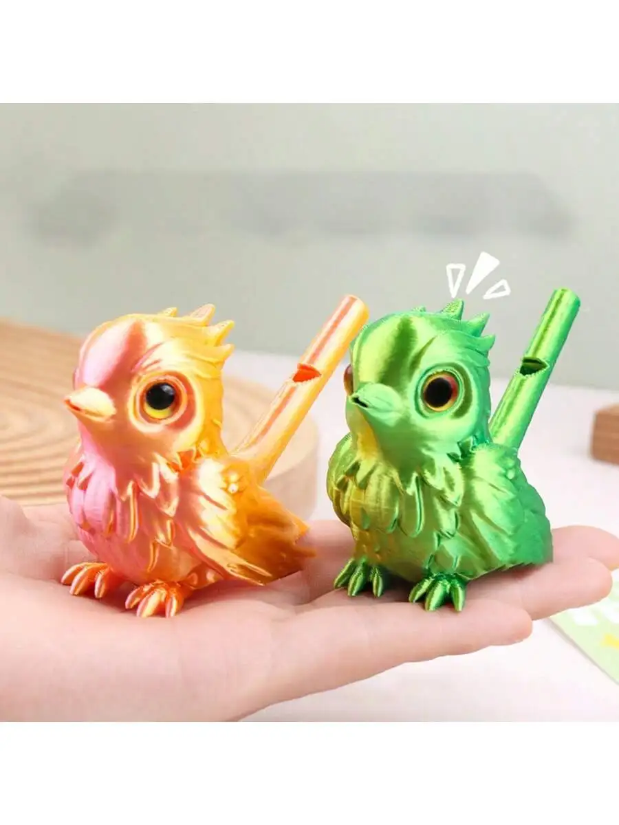 1PC multi-color 3D printed whistle with water injection simulation bird whistle, can blow out the sound of birds, party gift