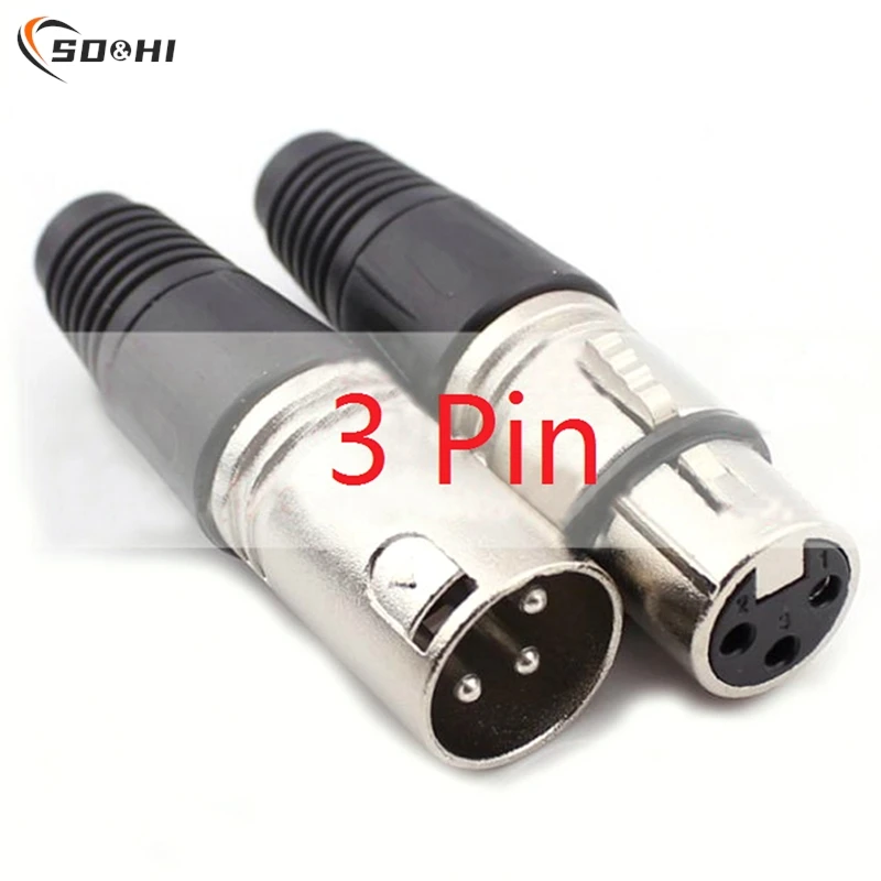 1pcs Canon Plug Socket Male/Female Microphone Audio XLR Connector 3P/4P/5P Contacts