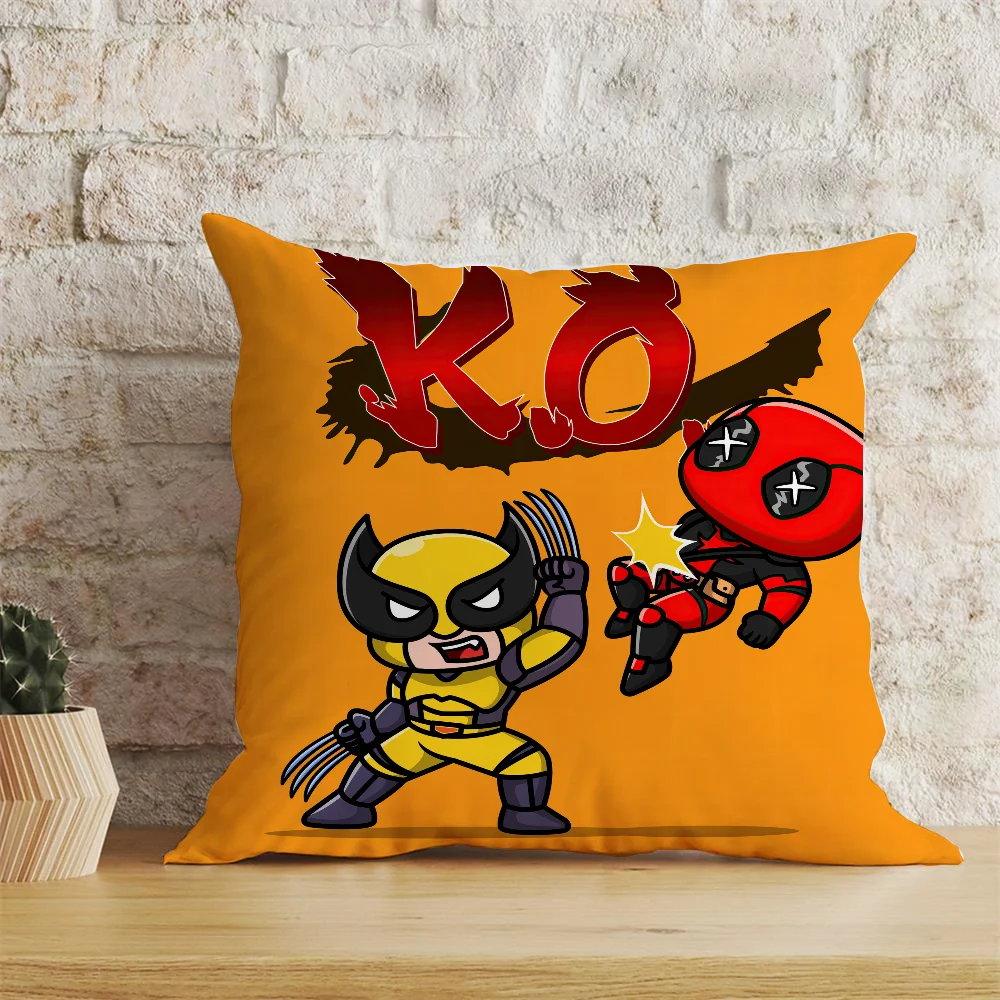 Wolverine and Deadpool Pillow Cover Room Decorating Items Autumn Decorations Decorative Cushion Home Decor Items Halloween