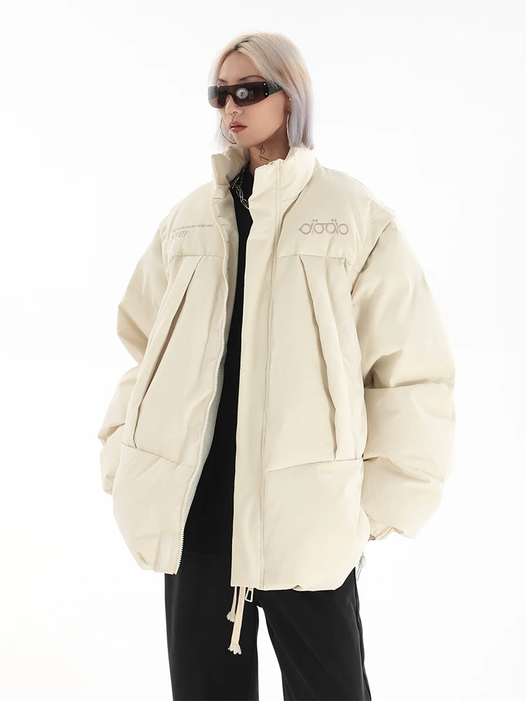 2022 Women's Winter Jacket Streetwear Zipper Padded Oversize Coat Thick Warm Coats Femme  Women Clothing