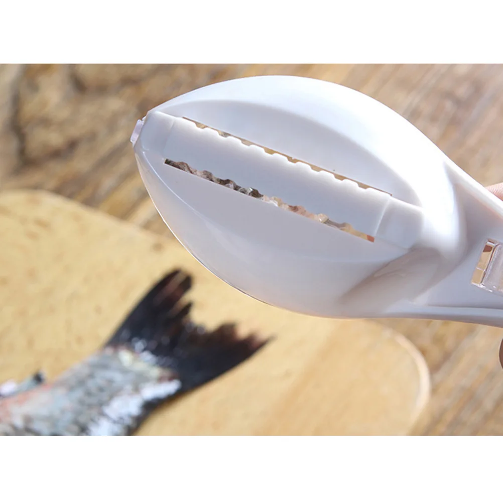 

Scraper Plastic Blade ABS AS Material Safe Wall Hangable Kitchen Veggie Tool White Color Fish Planing Tool