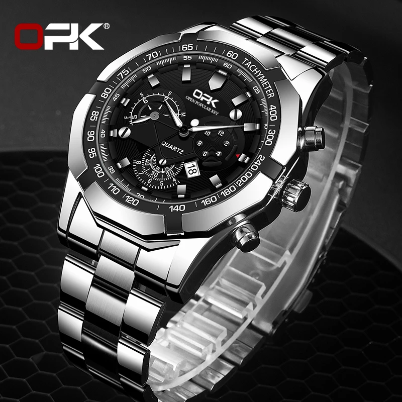 

OPK 8127 Mens Watch Original Brand Quartz Watch Waterproof Luminous Watch For Man Multifunctional Chronograph Sports Watch